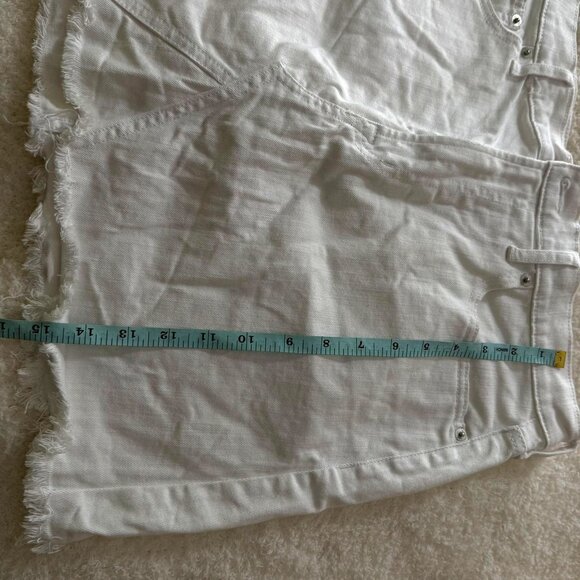 Gap Denim White Distressed Fringe Hem Skirt Size 10 - Picture 10 of 10